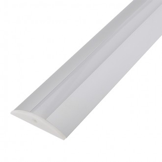 Aluminum Channel System with Cover, End Caps, and Mounting Clips, for LED Strip Installations, Smooth Transition Molding Style, Pack of 5x 1m Segments