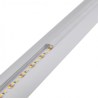 Aluminum Channel System with Cover, End Caps, and Mounting Clips, for LED Strip Installations, Smooth Transition Molding Style, Pack of 5x 1m Segments