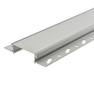 Aluminum Channel System with Continuous Cover for LED Strip Installations in Drywall - Mud-In Recessed U-Shape Wide, Pack of 5x 4-ft Segments