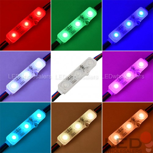 100 Waterproof IP68 RGB Color-Changing 3xSMD5050 LED Modules (2 Strings of 50  Modules Each), 12V, UL-Listed