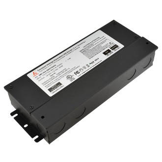 24V 200-Watt Constant Voltage 5-in-1 TRIAC & 0-10V Dimmable PWM Output Electronic LED Driver with Integrated J-Box