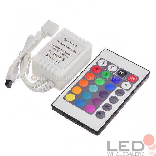 24 Button Wireless RGB LED Light Controller Ir Remote 12v Dimmer for LED  Strip