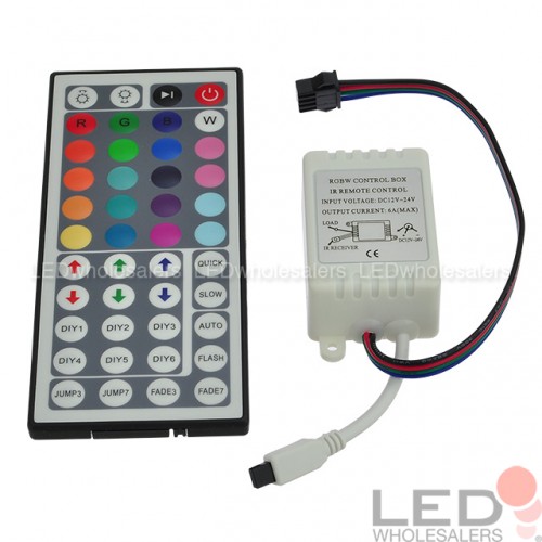 RGB Controller with Wireless IR Remote for RGB Light Strips 12V 24V | LEDwholesalers
