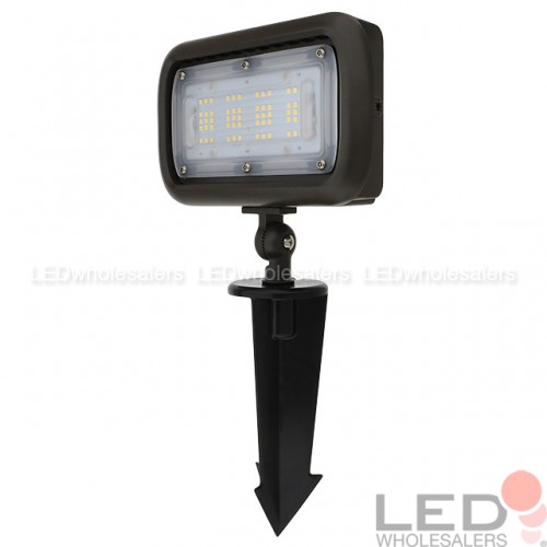 Series-7 Low Voltage Compact 12W LED Landscape Flood Light with 1/2  Threaded Knuckle Mount