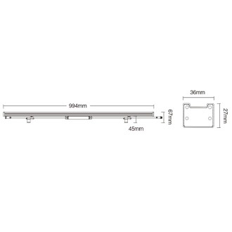 39" 24V~48V Linkable Water-Resistant Slim Aluminum RGB+CCT Smart LED Wall-Washer Light Bar 2.4GHz RF