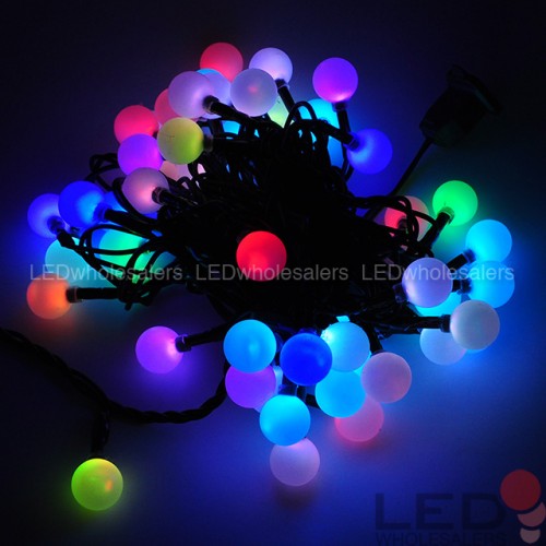 Linkable 16-ft Color-Changing LED Christmas String with RGB Globes LEDwholesalers